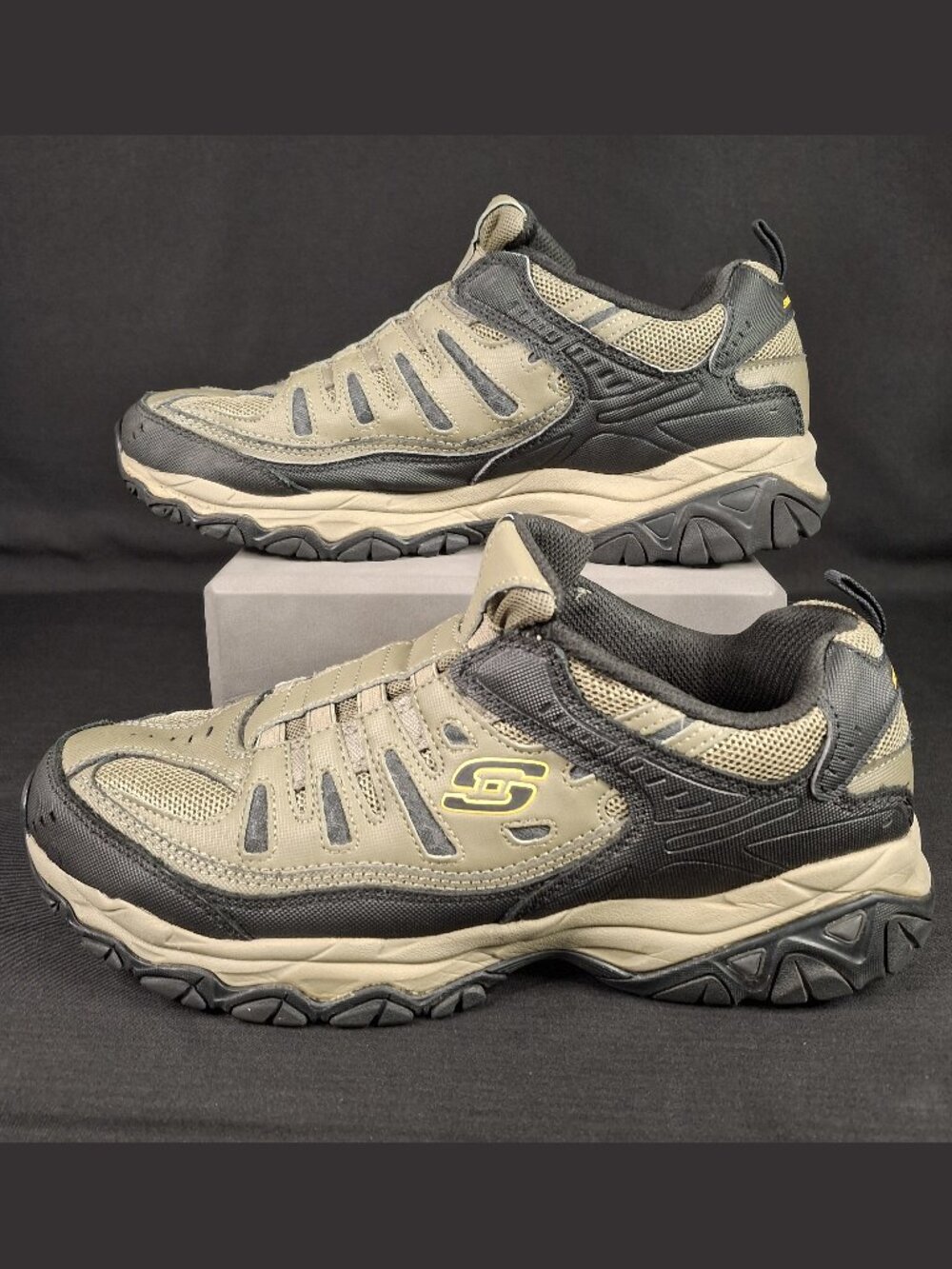 Skechers Men's After Burn Training Shoes 51866 Pebble/Black Size 10.5